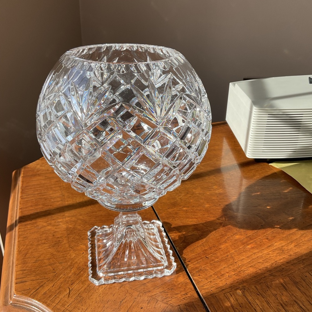 Elegant Crystal Cut Glass Vase/Candle Holder #2 - Picture 5 of 5